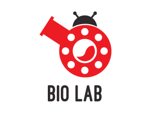 Biology - Laboratory Flask Ladybug logo design