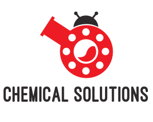Chemical - Laboratory Flask Ladybug logo design