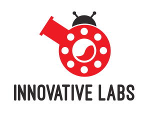 Laboratory Flask Ladybug logo design