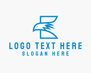 Fly - Wildlife Eagle Letter E logo design