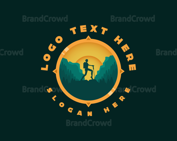 Outdoor Mountain Backpacker Logo