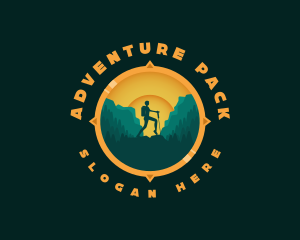 Outdoor Mountain Backpacker logo design