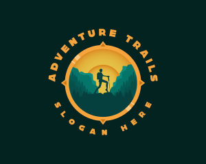 Outdoor Mountain Backpacker logo design