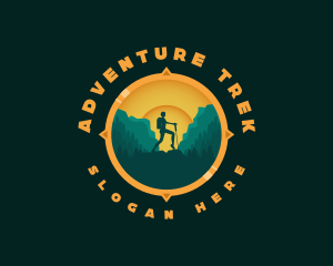 Outdoor Mountain Backpacker logo design