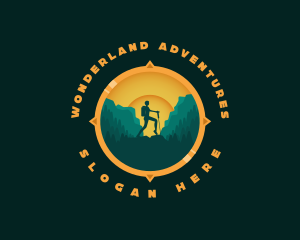 Outdoor Mountain Backpacker logo design