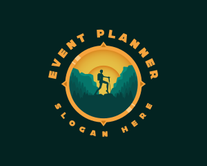 Hiker - Outdoor Mountain Backpacker logo design