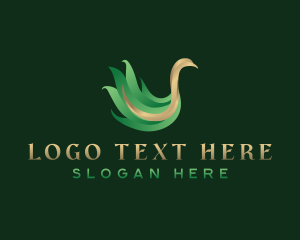 Organic - Luxury Swan Leaf logo design