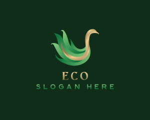 Swan - Luxury Swan Leaf logo design