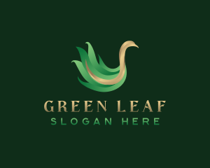 Luxury Swan Leaf logo design