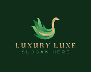 Luxury Swan Leaf logo design