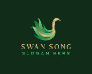 Luxury Swan Leaf logo design