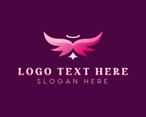 Halo - Spiritual Angelic Wings logo design
