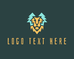 Wilderness - Lion Pine Forest logo design