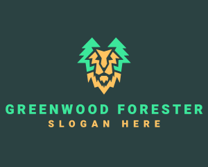 Lion Pine Forest logo design