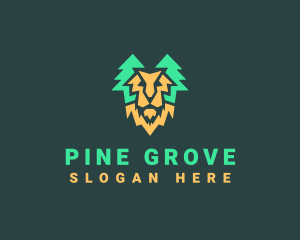 Lion Pine Forest logo design