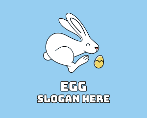 Easter Bunny Golden Egg logo design
