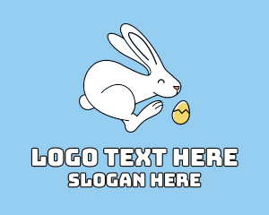 Easter Egg Hunt - Easter Bunny Golden Egg logo design