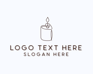 Scented - Scented Candle Heart logo design