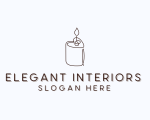 Scented Candle Heart logo design