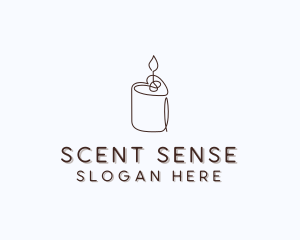 Scented Candle Heart logo design