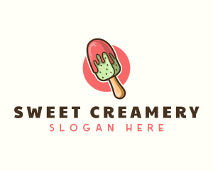 Creamery - Ice Cream Popsicle Watermelon logo design