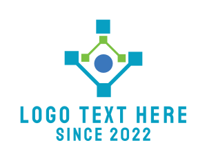 Social Network - Human Network Technology logo design