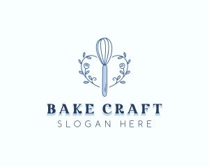 Floral Baking Whisk logo design