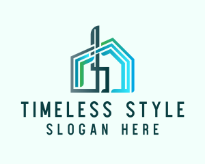 Abstract Blue House logo design