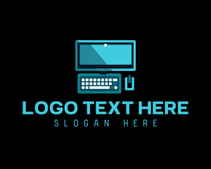 Workstation - Computer Monitor Keyboard logo design