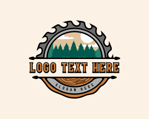 Saw - Forest Woodwork Logging logo design