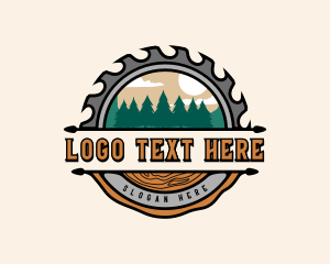 Woodcutting - Forest Woodwork Logging logo design