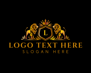 Vintage - Luxury Lion Crown logo design