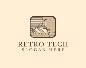 Retro Coffee Woman logo design