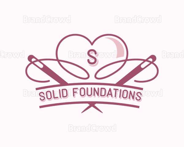 Heart Needle Seamstress Logo