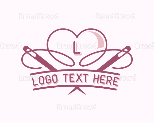 Heart Needle Seamstress Logo