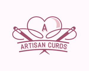 Heart Needle Seamstress logo design