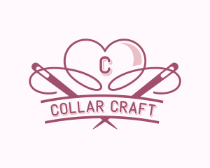 Heart Needle Seamstress logo design