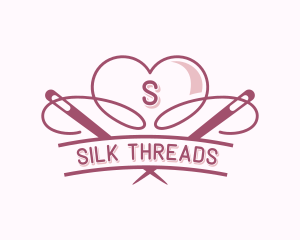 Heart Needle Seamstress logo design