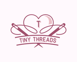 Heart Needle Seamstress logo design