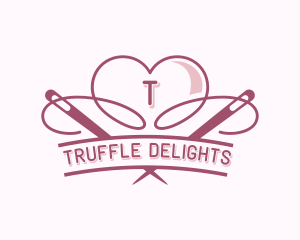 Heart Needle Seamstress logo design