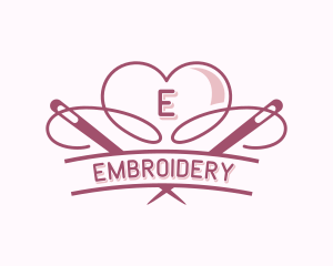 Heart Needle Seamstress logo design