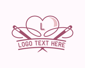 Heart Needle Seamstress Logo