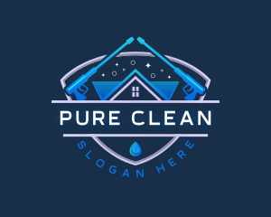 Pressure Wash Cleaning Roof  logo design