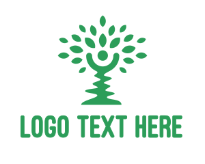 Green - Green Tree Person logo design