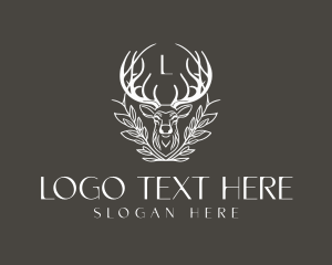Hunt - Deer Antlers Hunt logo design
