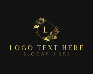 Golden - Floral Lifestyle Beauty Boutique logo design