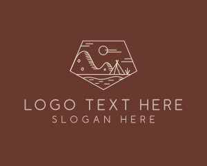 Campsite - Mountain Camping Campsite logo design