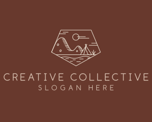 Mountain Camping Campsite logo design