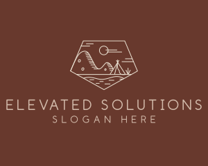 Mountain Camping Campsite logo design