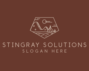 Mountain Camping Campsite logo design